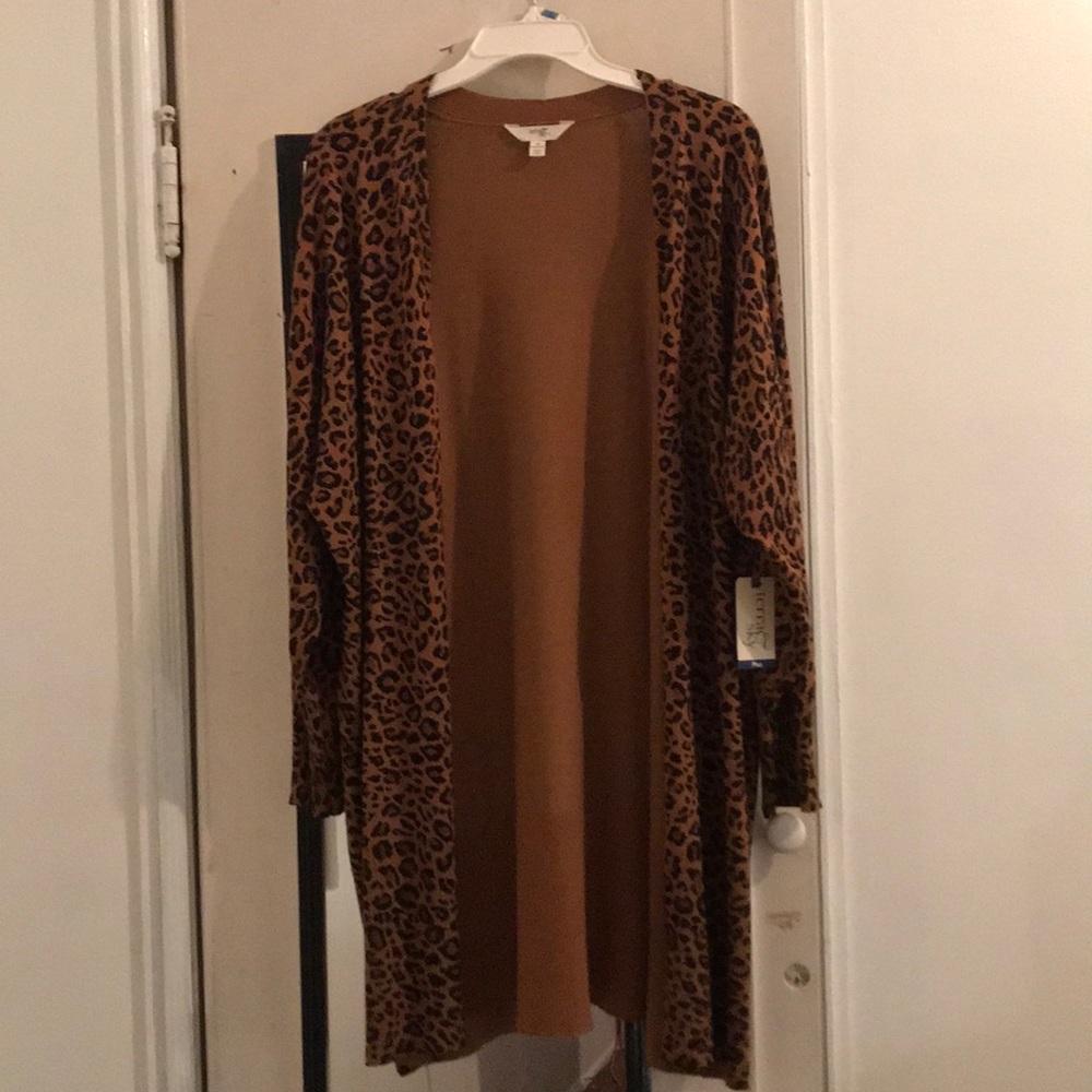 Plus size Cheetah print cardigan